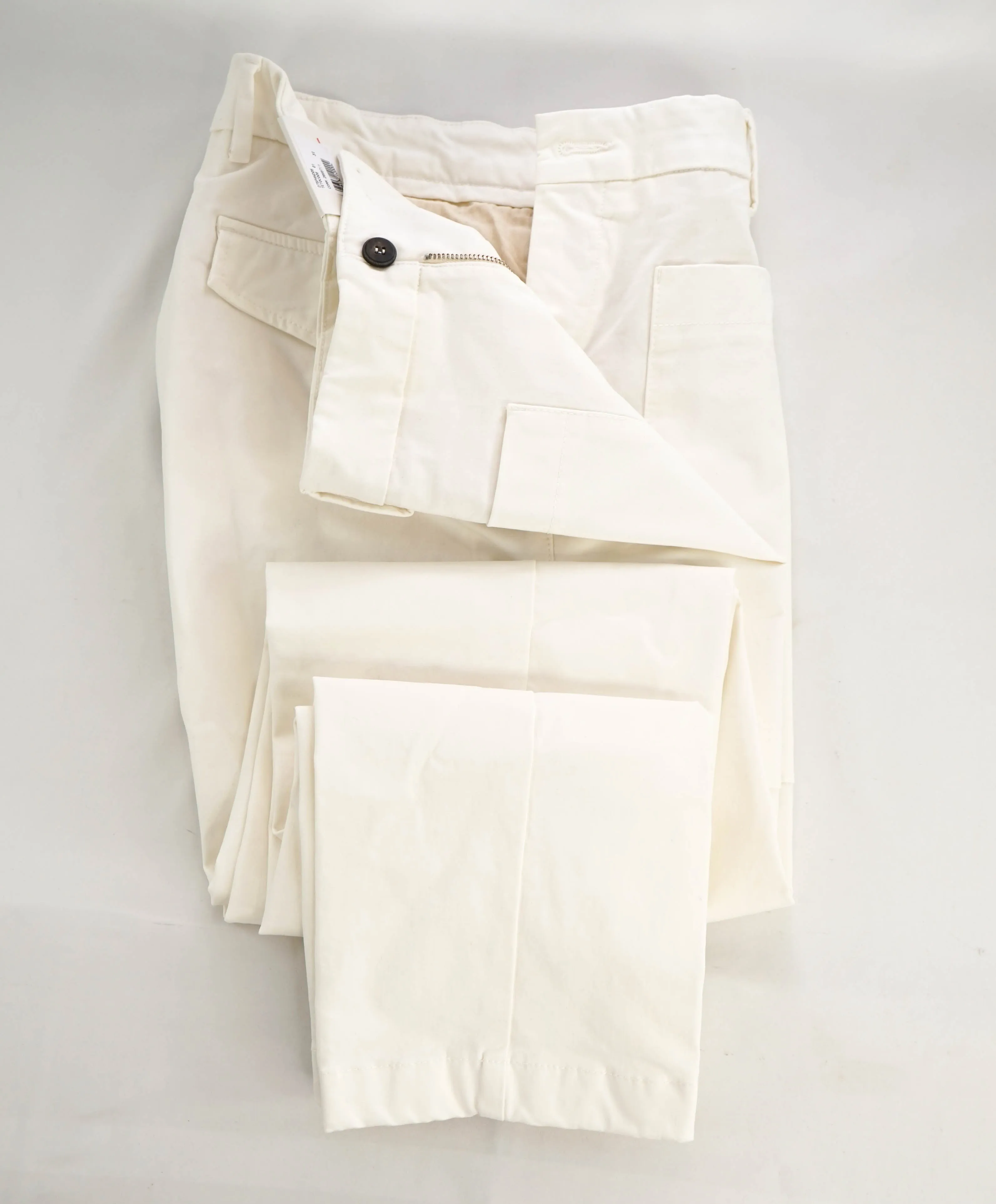 $575 ELEVENTY - Ivory/White Stretch Cotton Blend Patch Dress/Casual Pants- 31W