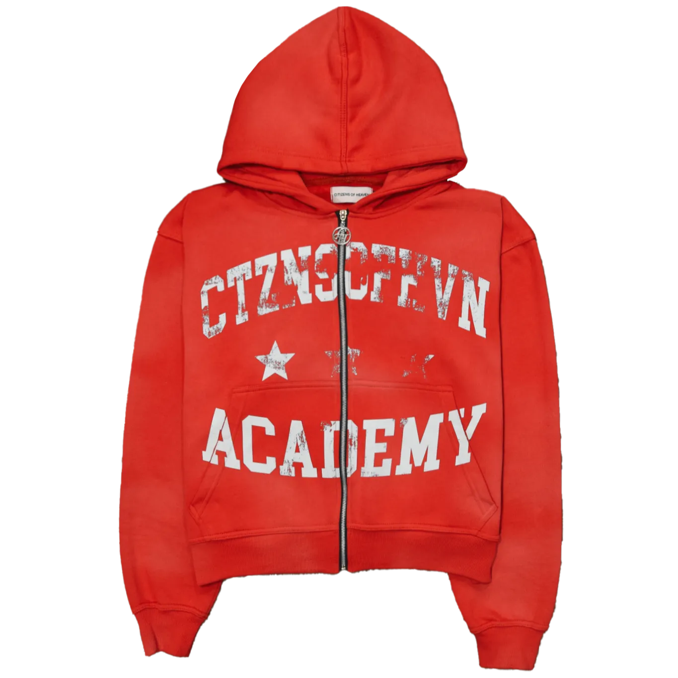 Academy Sun Faded Zip-Up Hoodie- Red