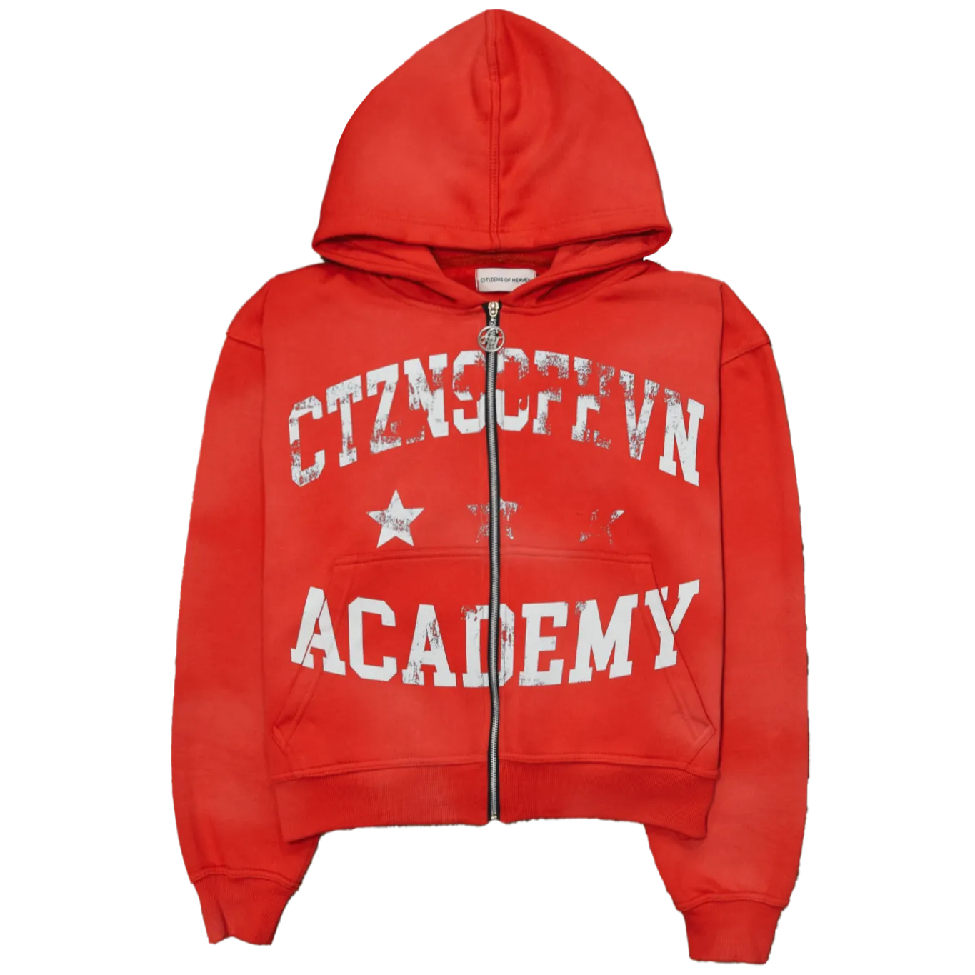 Academy Sun Faded Zip-Up Hoodie- Red
