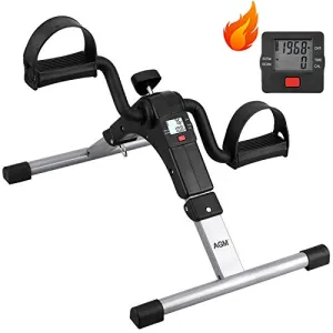 AGM Folding Pedal Mini Portable Arm Leg Under Desk Bike, Foot, Hand Cycle, Peddler Exercise Machine for Elderly Men Women