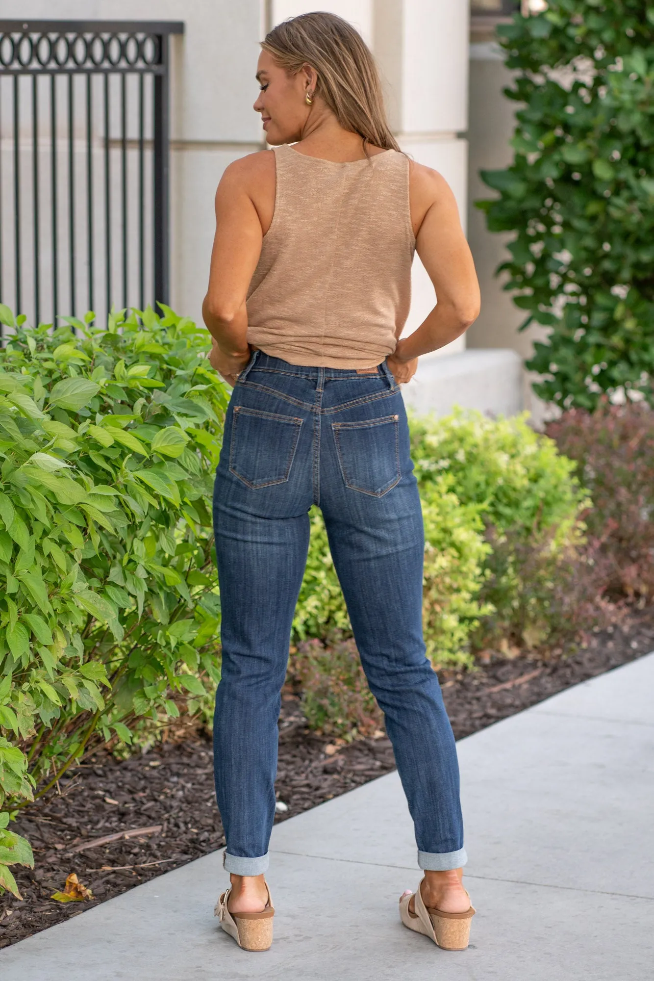 Alexandria High Rise Pull On Double Cuffed Slim Fit Regular & Plus Sizes