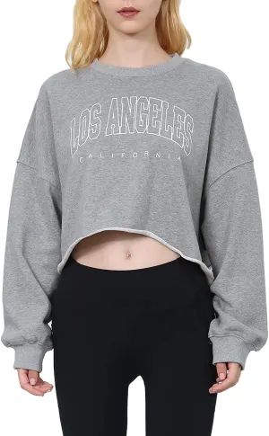 Amazhiyu Women’s Oversize Cropped Sweatshrit