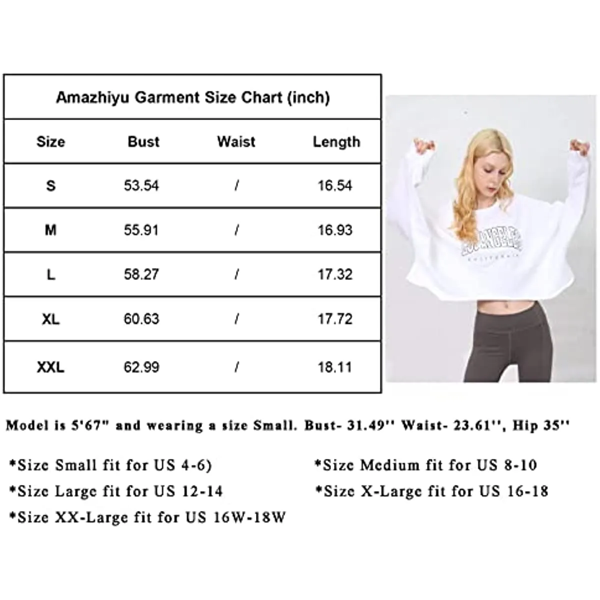 Amazhiyu Women’s Oversize Cropped Sweatshrit