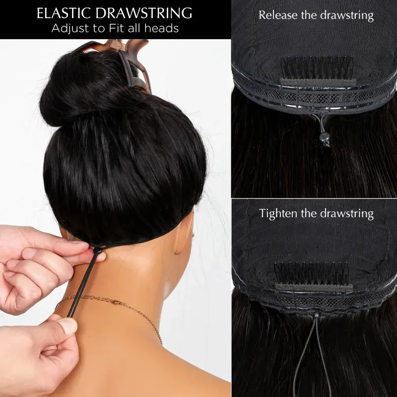 Ashimary Newborn Hairline 13x4 Glueless Lace BlendAway Transparent Lace Black Kinky Straight Wig