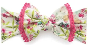 Baby Bling Butterfly Garden w/Hot Pink Pom Trimmed Knot Headband