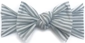 Baby Bling Grey Stripe Printed Knot Headband