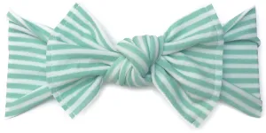 Baby Bling Mint Stripe Printed Knot Headband