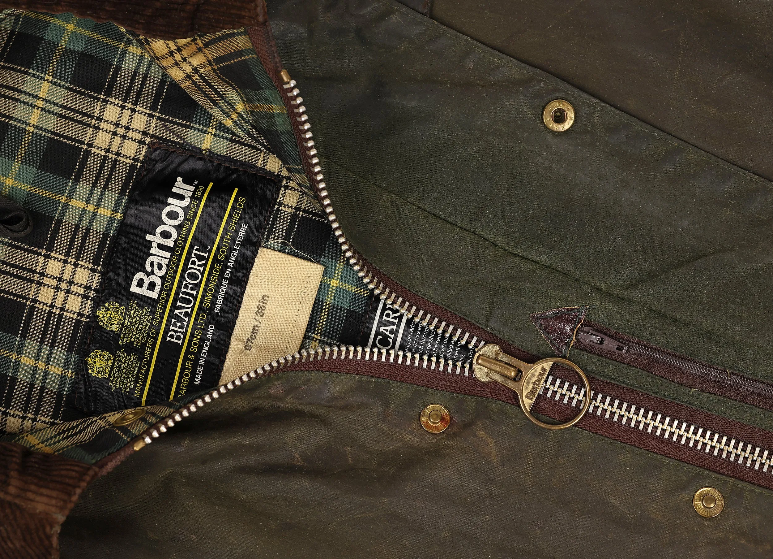 Barbour Beaufort Wax Jacket - Green - S
