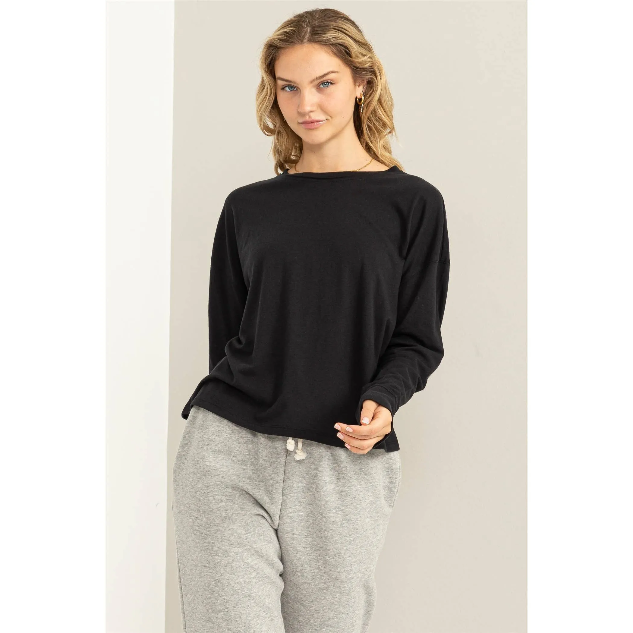 Black Crew Neck Long SLeeve HYFVE Tee