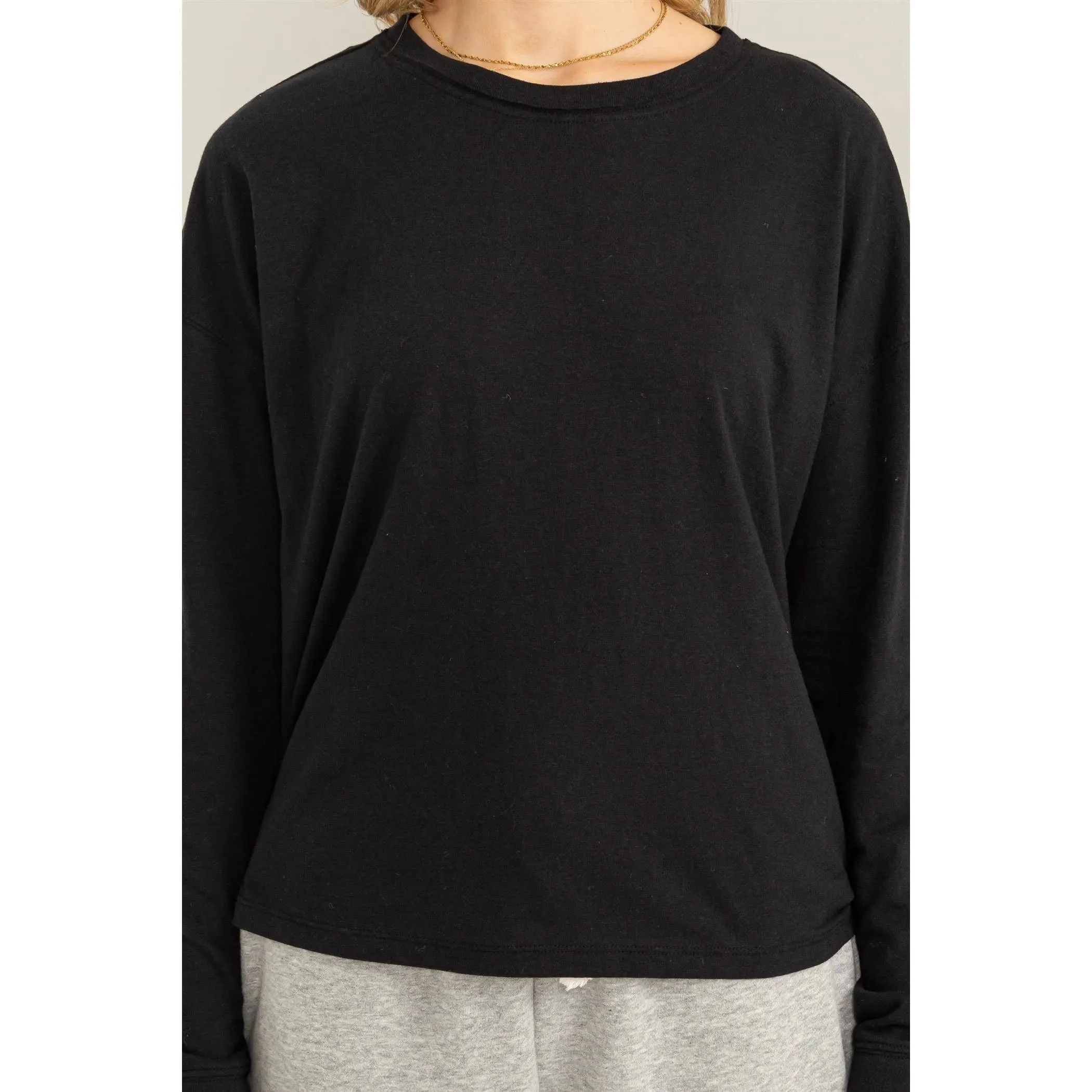 Black Crew Neck Long SLeeve HYFVE Tee