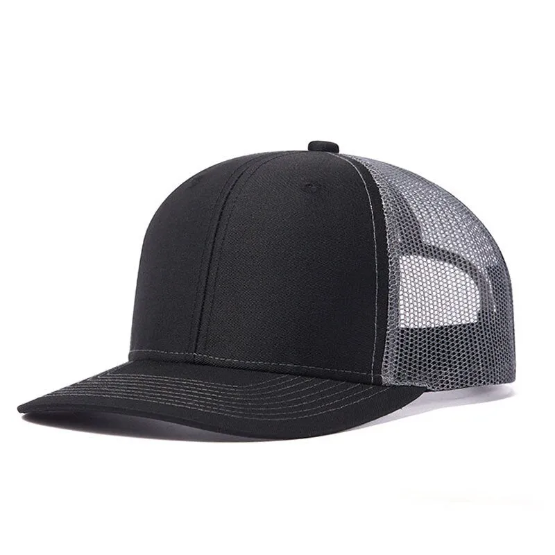 Black Mesh Breathable Sports Baseball Hat Trucker Cap