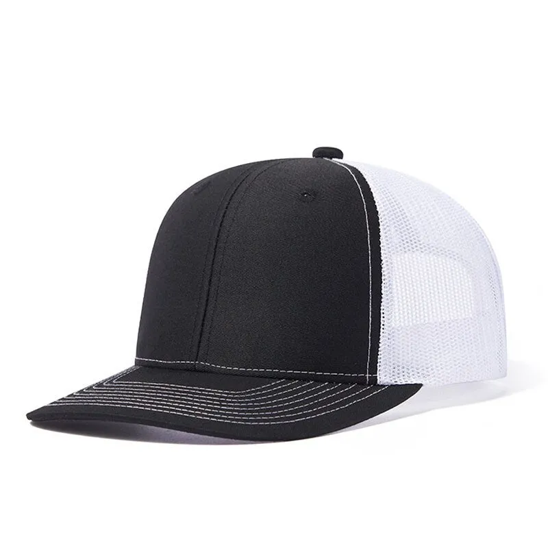 Black Mesh Breathable Sports Baseball Hat Trucker Cap