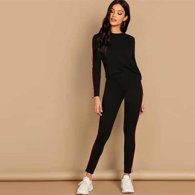 Black Striped Pants