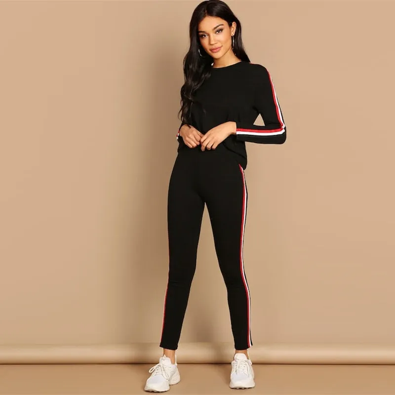 Black Striped Pants