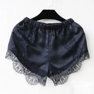 Black/White Women Girl Elastic Casual Shorts High Waist Lace Shorts Croth Fitness