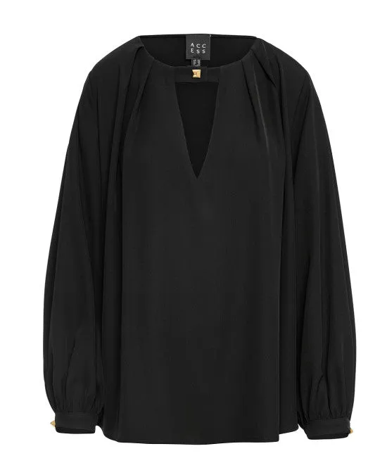Blouse with front V opening and studs SALE