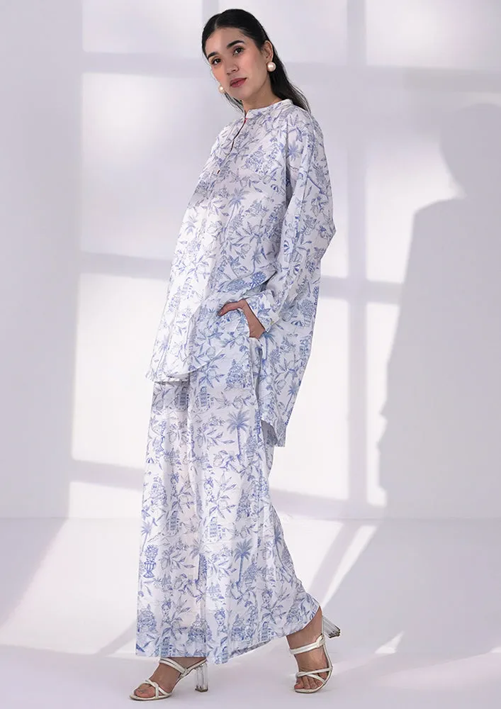 Blue printed loose co-ord Set