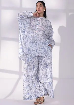 Blue printed loose co-ord Set