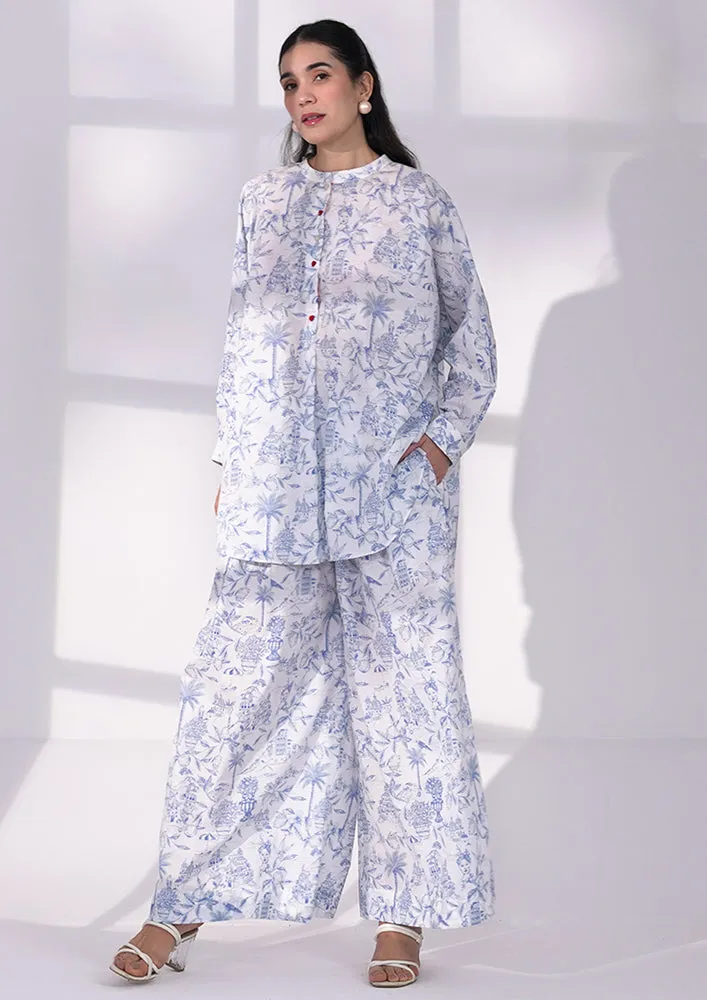Blue printed loose co-ord Set
