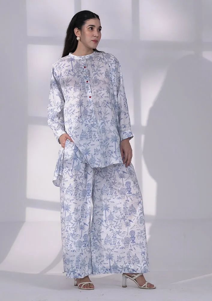 Blue printed loose co-ord Set