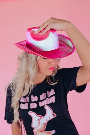Bristol Metallic Cowgirl Hat - Fuchsia