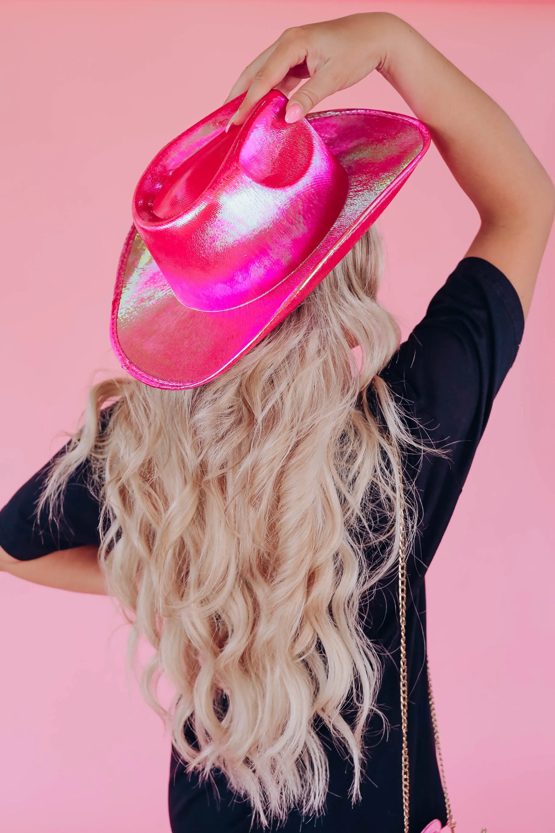 Bristol Metallic Cowgirl Hat - Fuchsia