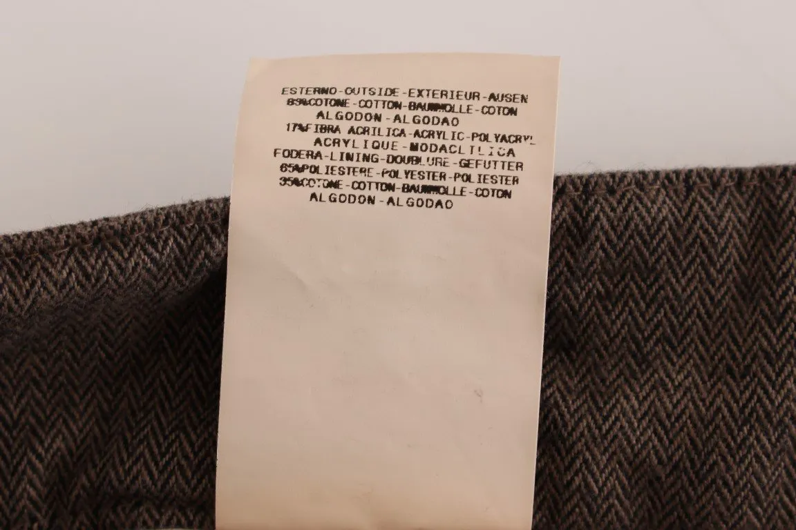 Brown Cotton Regular Fit Casual Pants