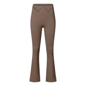Button Front Fold Over Trim Yoga Pants