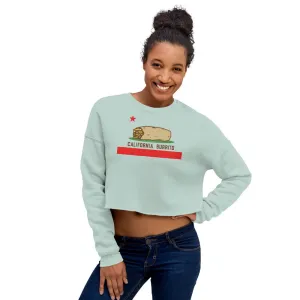 California Burrito Women's Dusty Blue Crop Sweatshirt