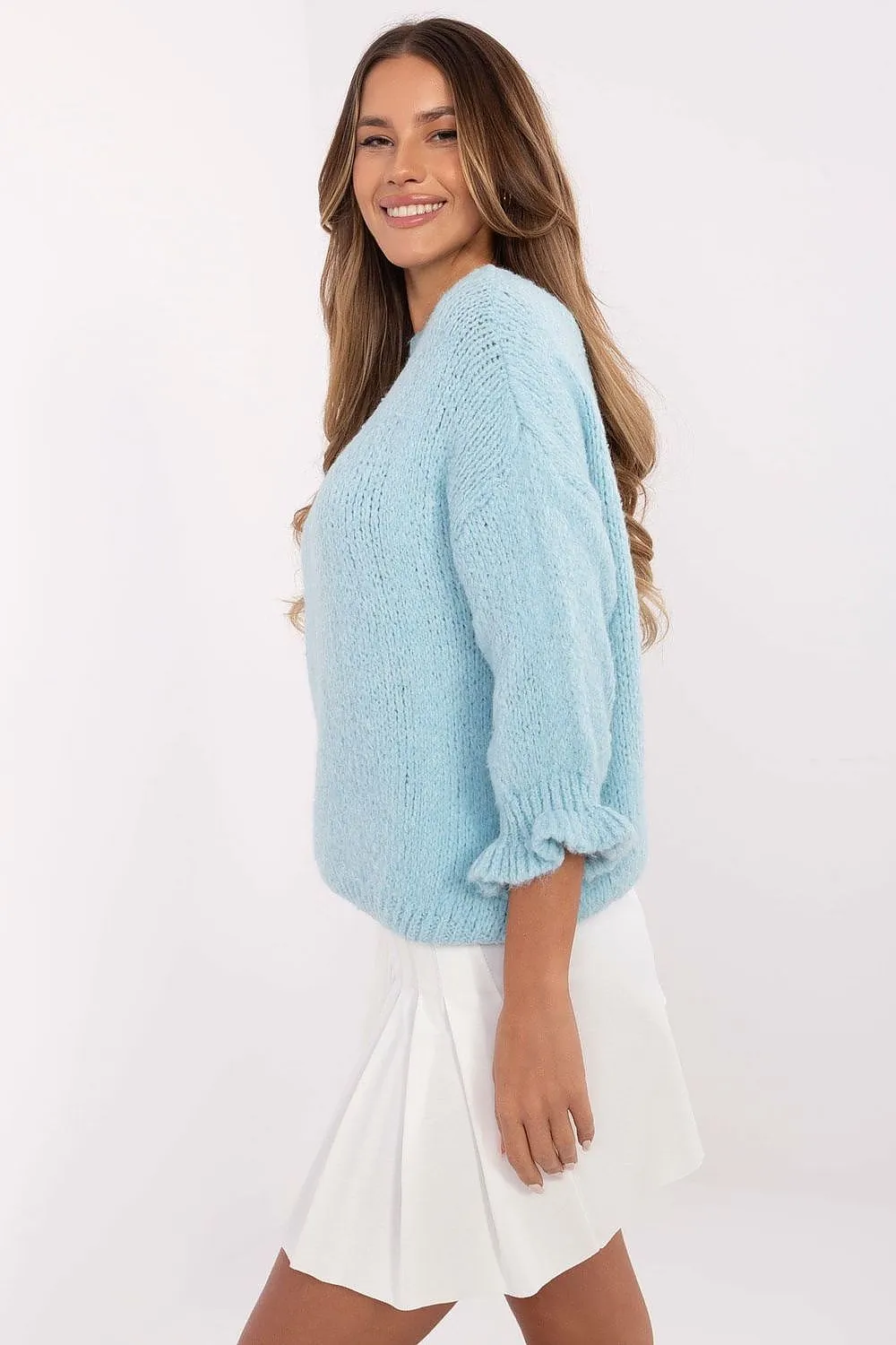 Chic & Cozy Casual Sweater with Feminine Ruffle Sleeves – Perfect for Everyday & Work