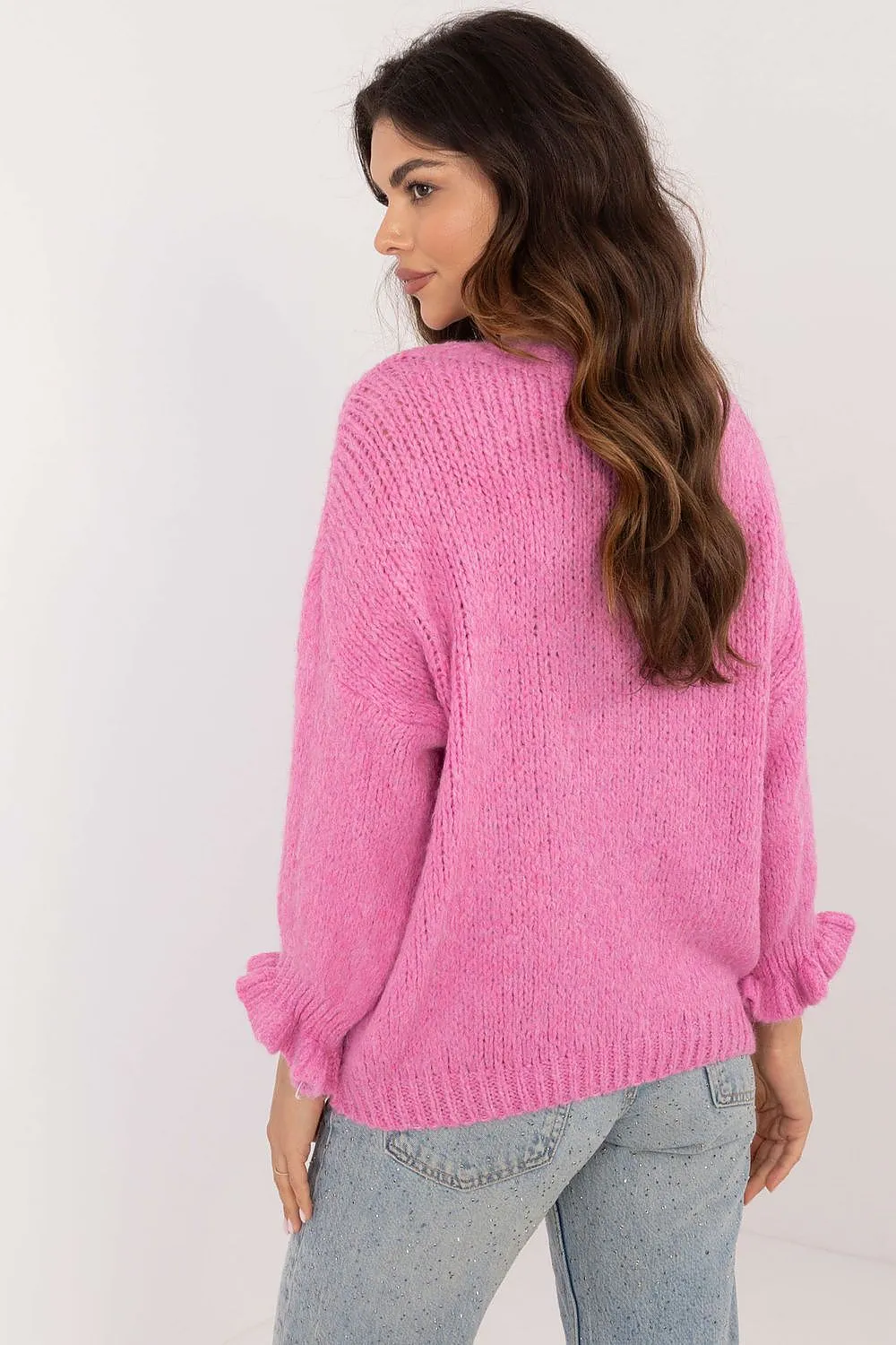 Chic & Cozy Casual Sweater with Feminine Ruffle Sleeves – Perfect for Everyday & Work