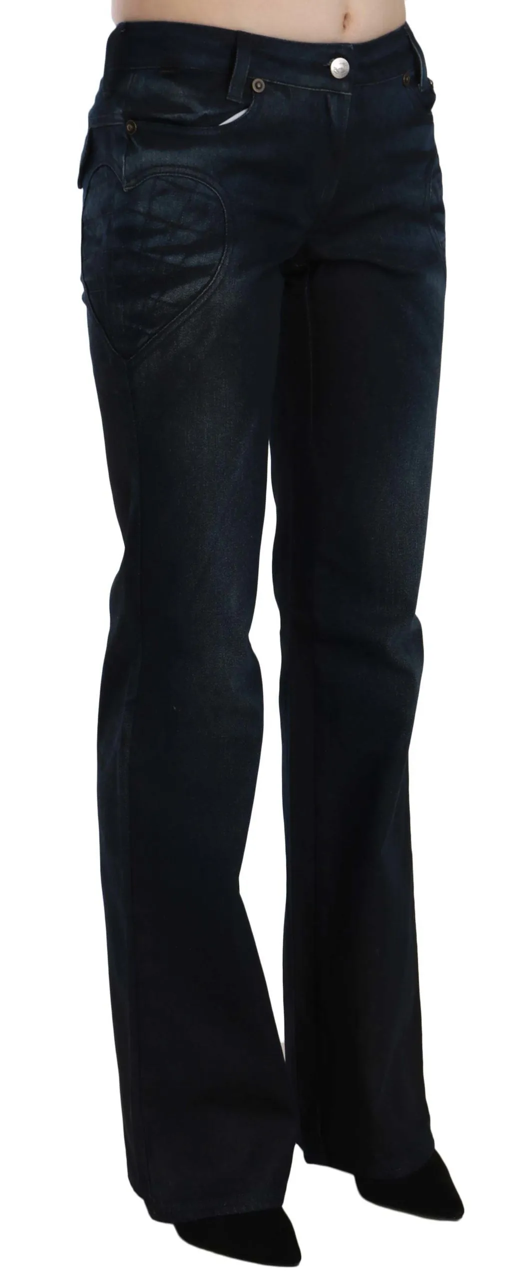 Chic Mid Waist Straight Denim Pants
