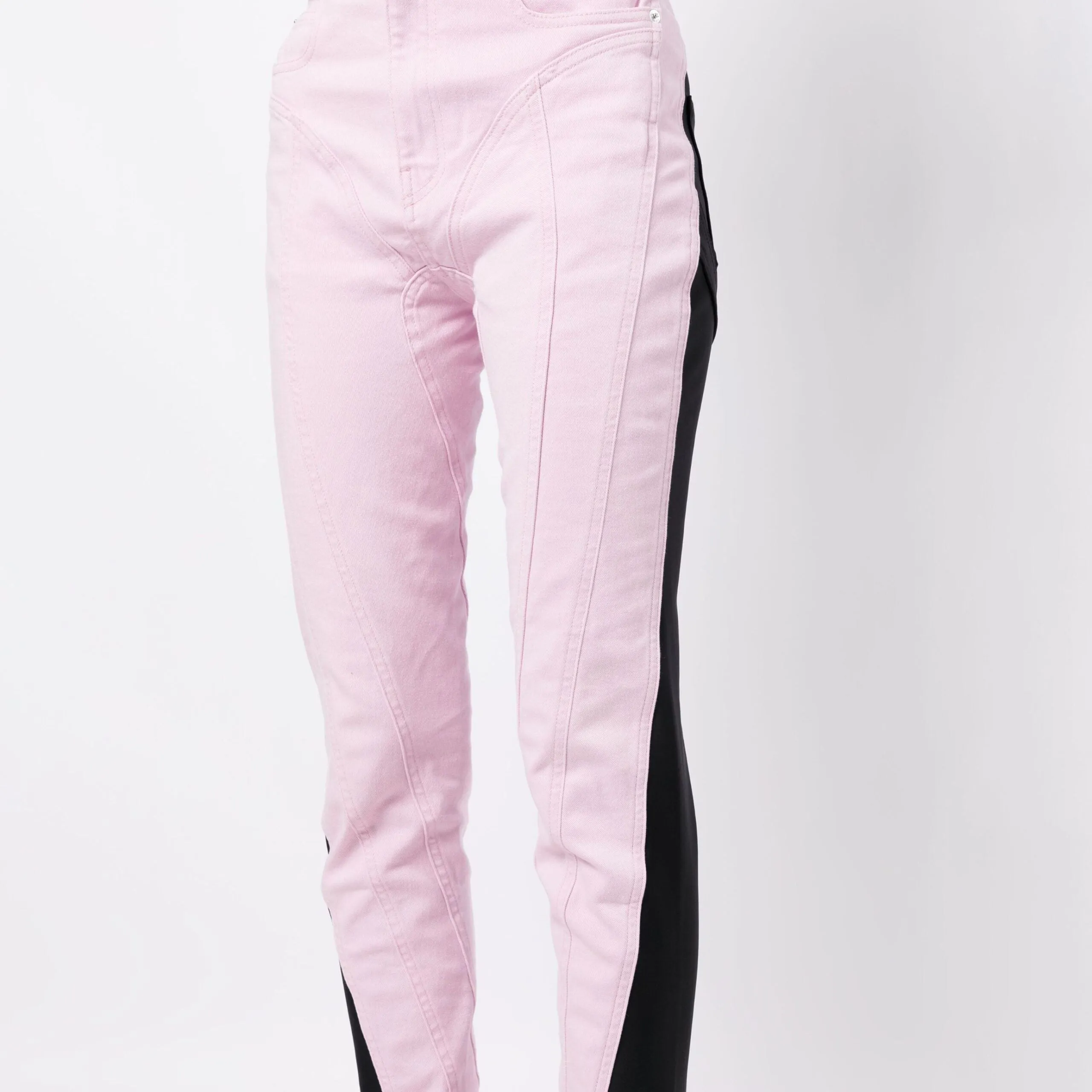 Chic Spliced Colorblock Denim Pencil Jeans