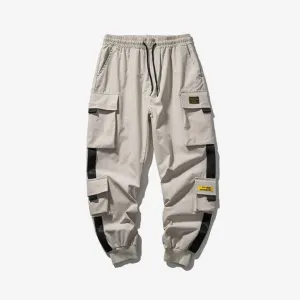 ContiNent 33 Joggers Cargo Pants for Men Casual Hip Hop Pocket Male Trousers Sweatpants Streetwear Ribbons Techwear Pants