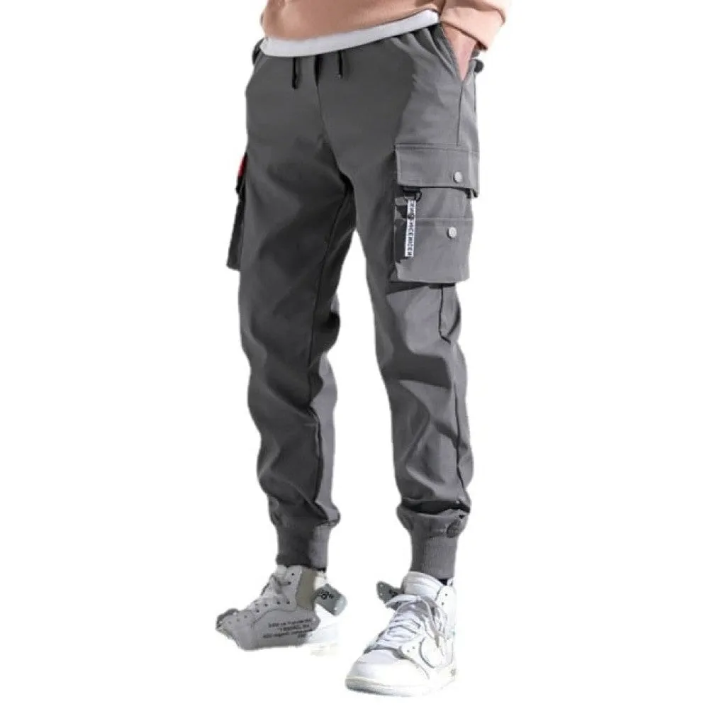 ContiNent 33 Joggers Cargo Pants for Men Casual Hip Hop Pocket Male Trousers Sweatpants Streetwear Ribbons Techwear Pants