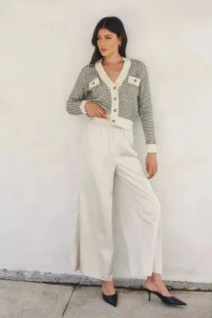 Contrast Rib Cardigan