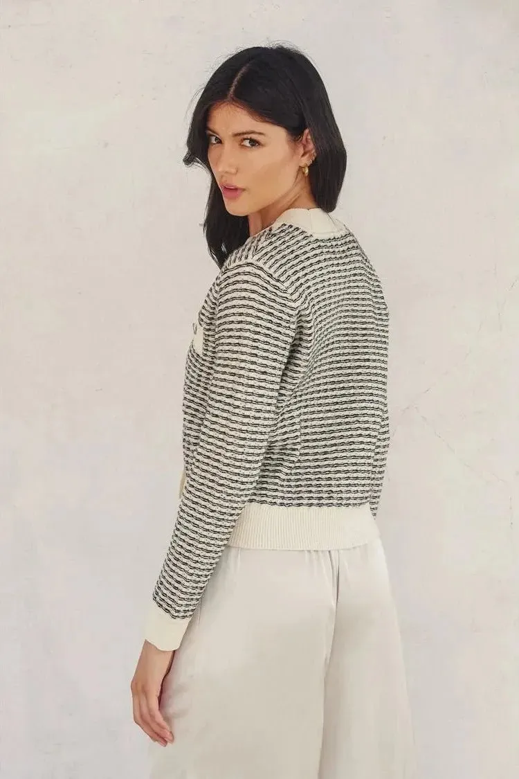 Contrast Rib Cardigan