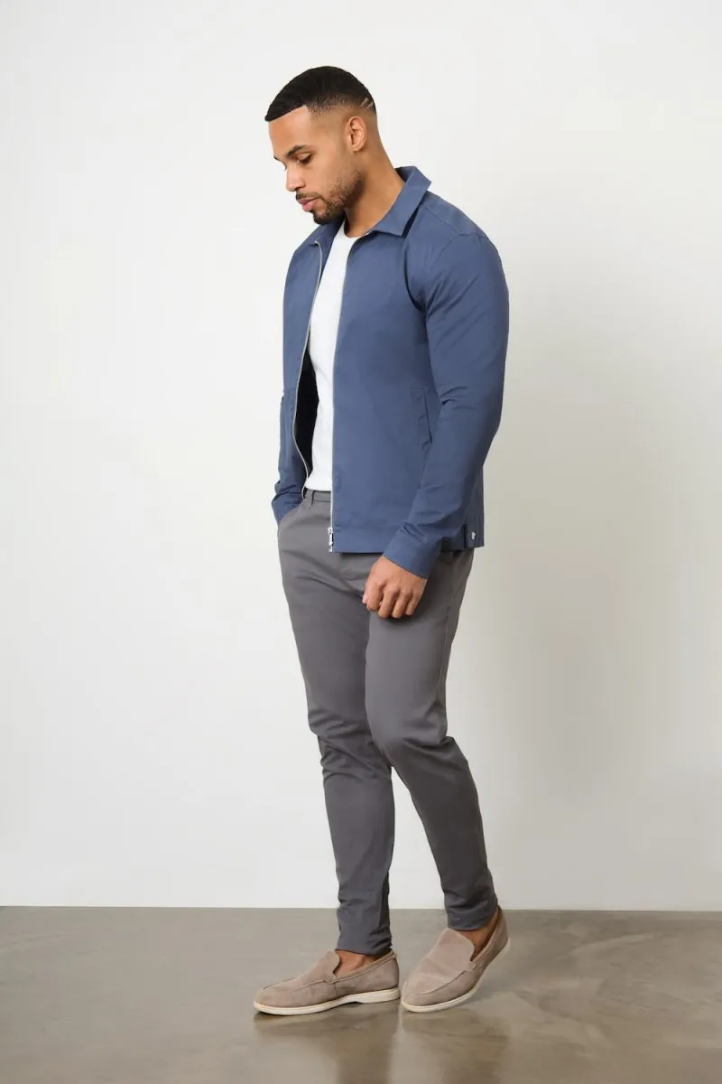 Cotton Blend Harrington in Airforce