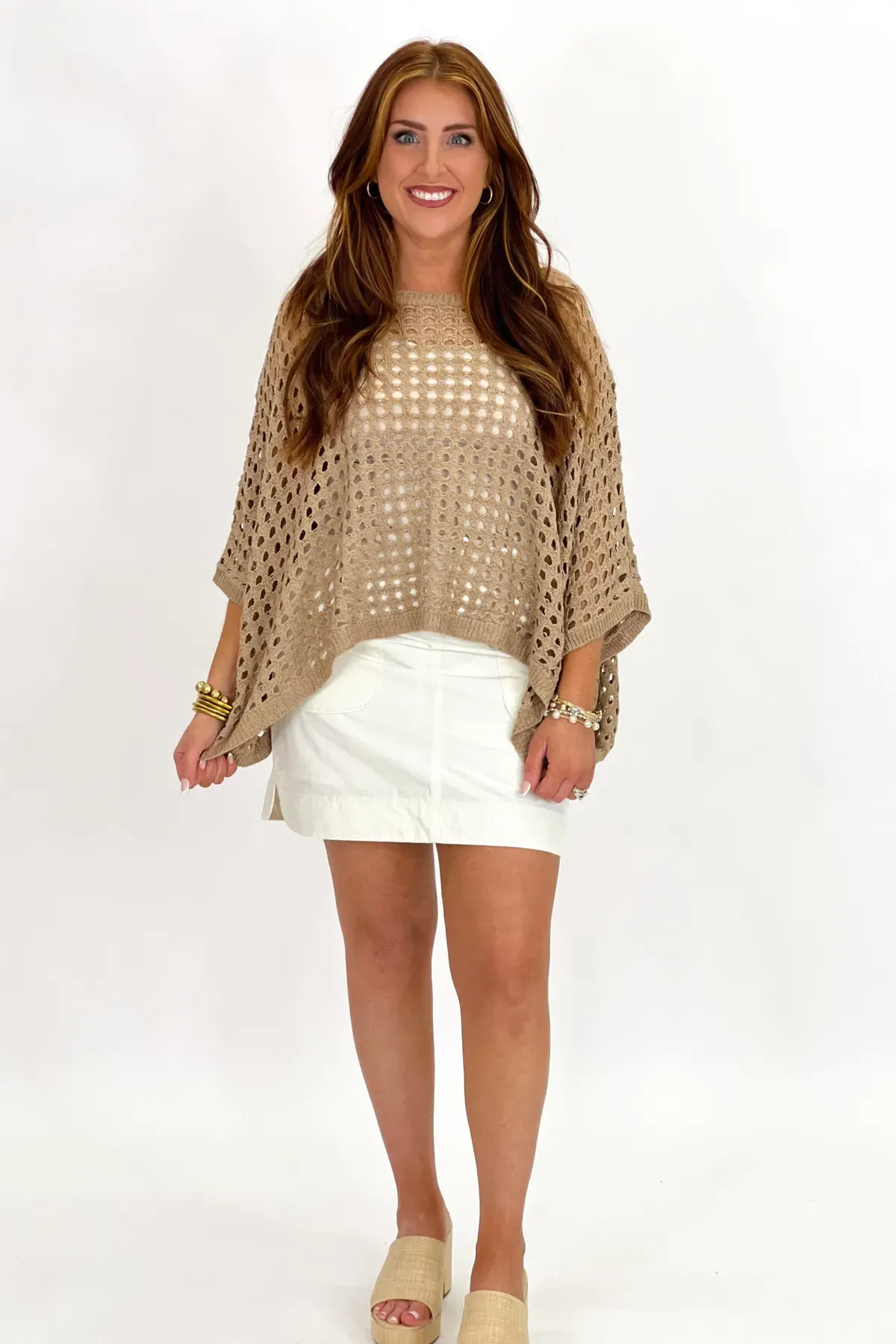 Cream Cargo Pocket Skirt