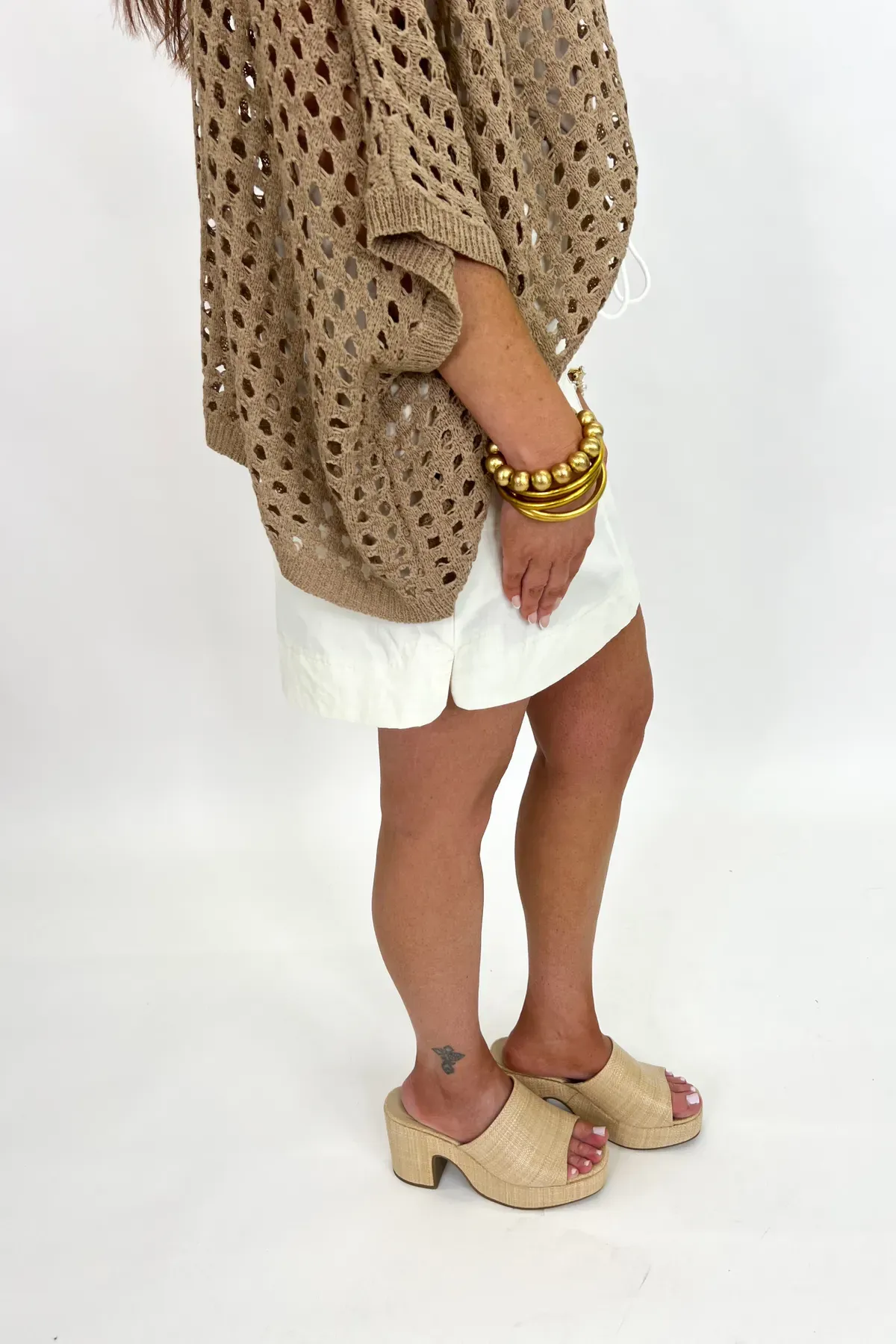 Cream Cargo Pocket Skirt