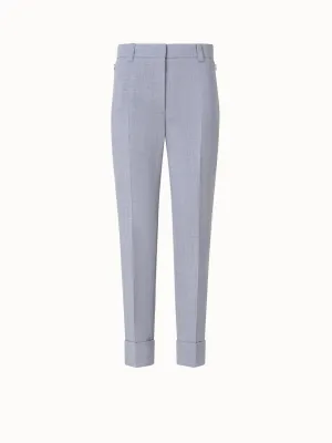 Cropped Tapered Wool Double-Face Pants