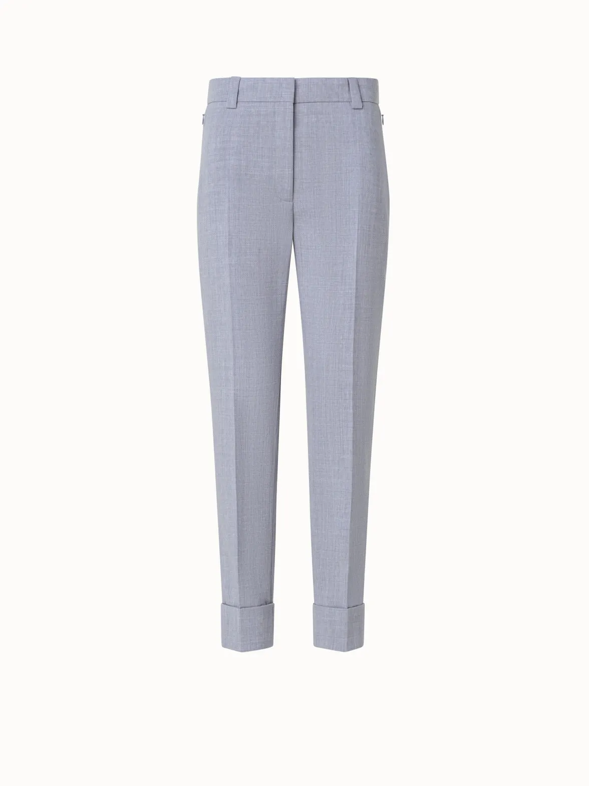Cropped Tapered Wool Double-Face Pants