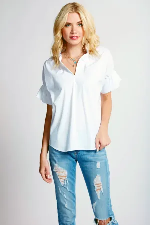 Crosby White Silky Poplin Shirt