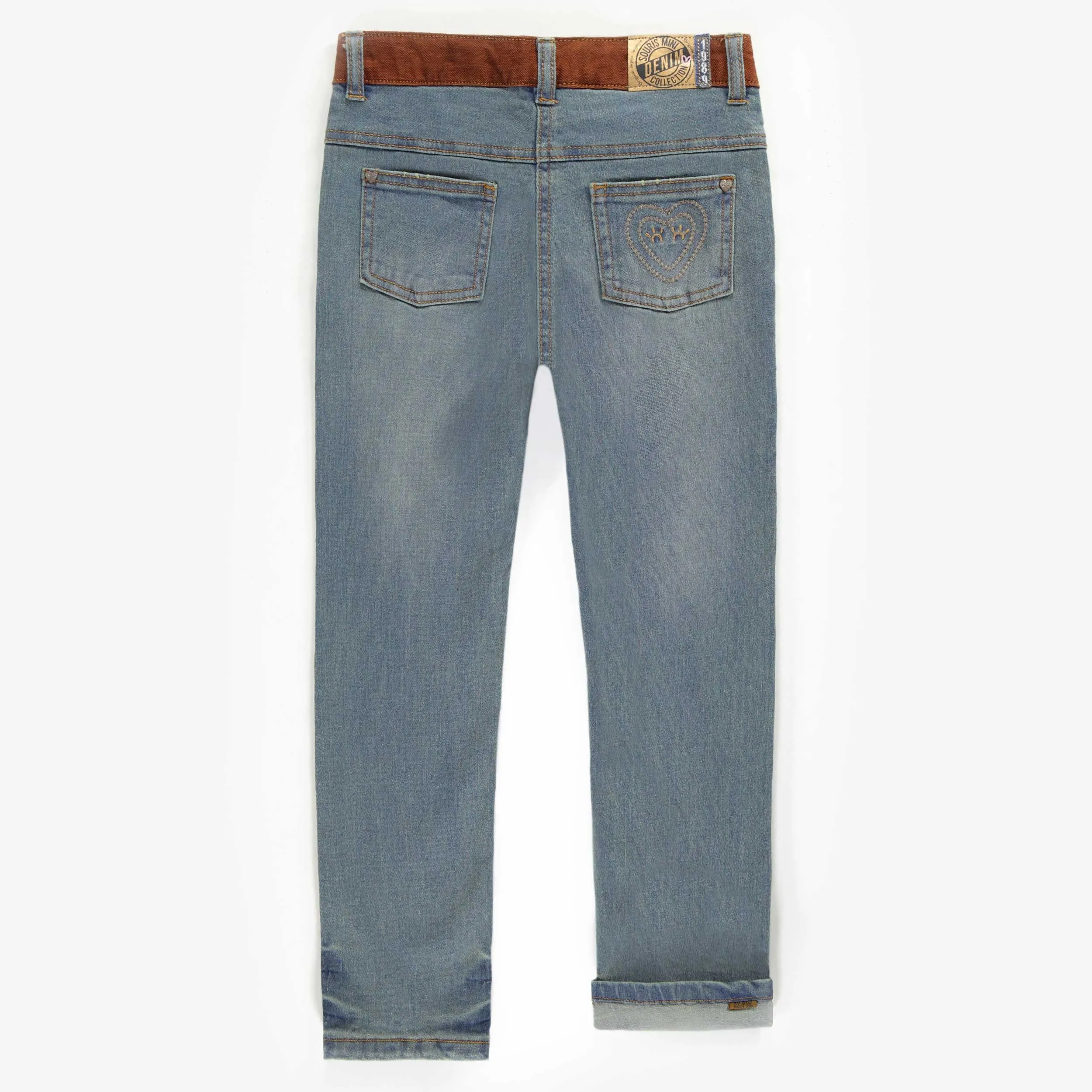 Denim extensible coupe droite, enfant || Stretch denim straight cut, child