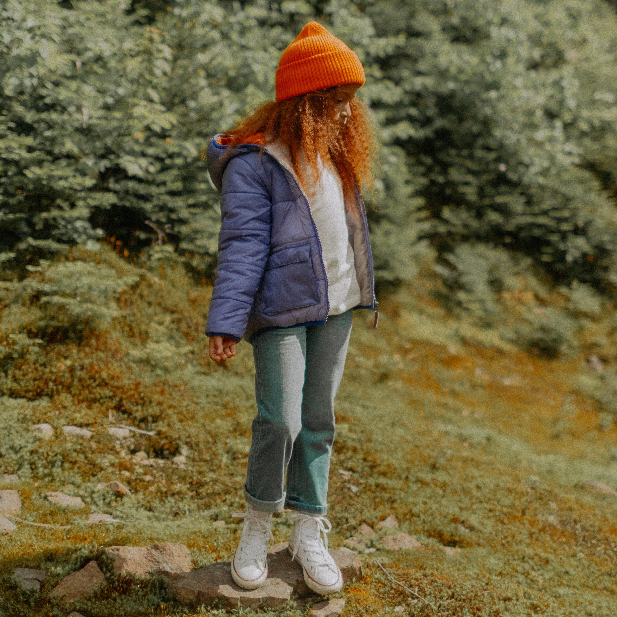 Denim extensible coupe droite, enfant || Stretch denim straight cut, child