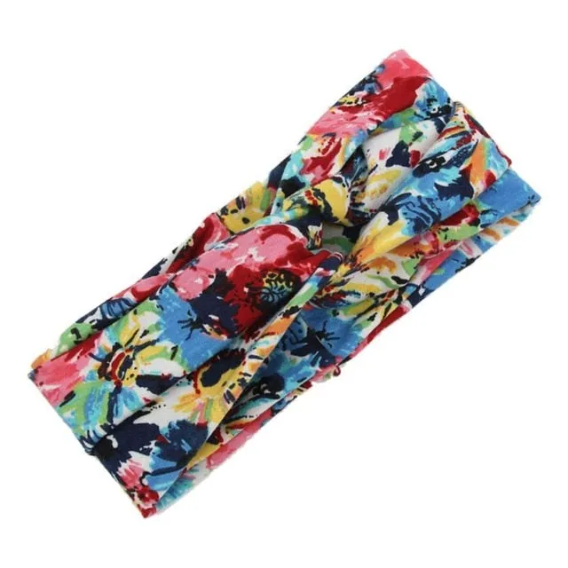 DOUDOULU 2018 Ladies Twist Knot Pattern Headband Elastic Head Wrap Turban Hair Band Flower Hair Accessories For Women #3S