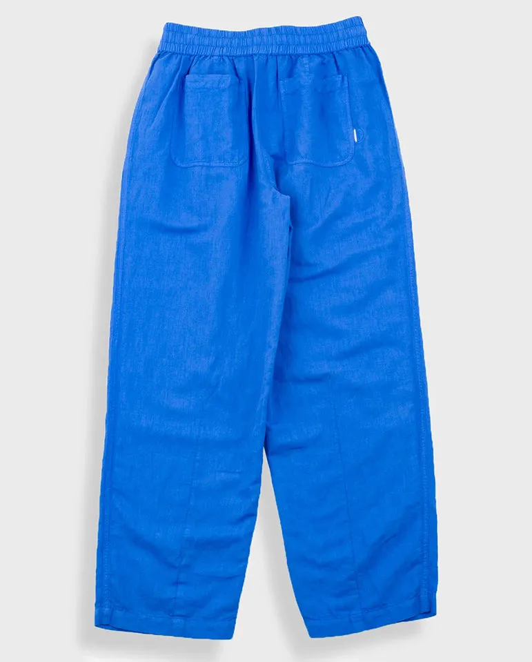 Drawcord Baggy Pants Washed Cobalt