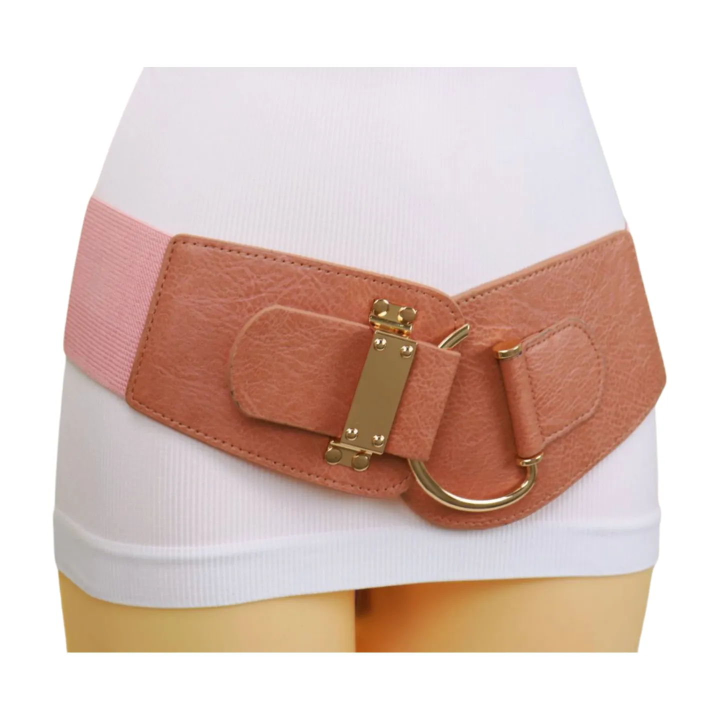 Elastic Wide Waisted Hook Buckle Belt