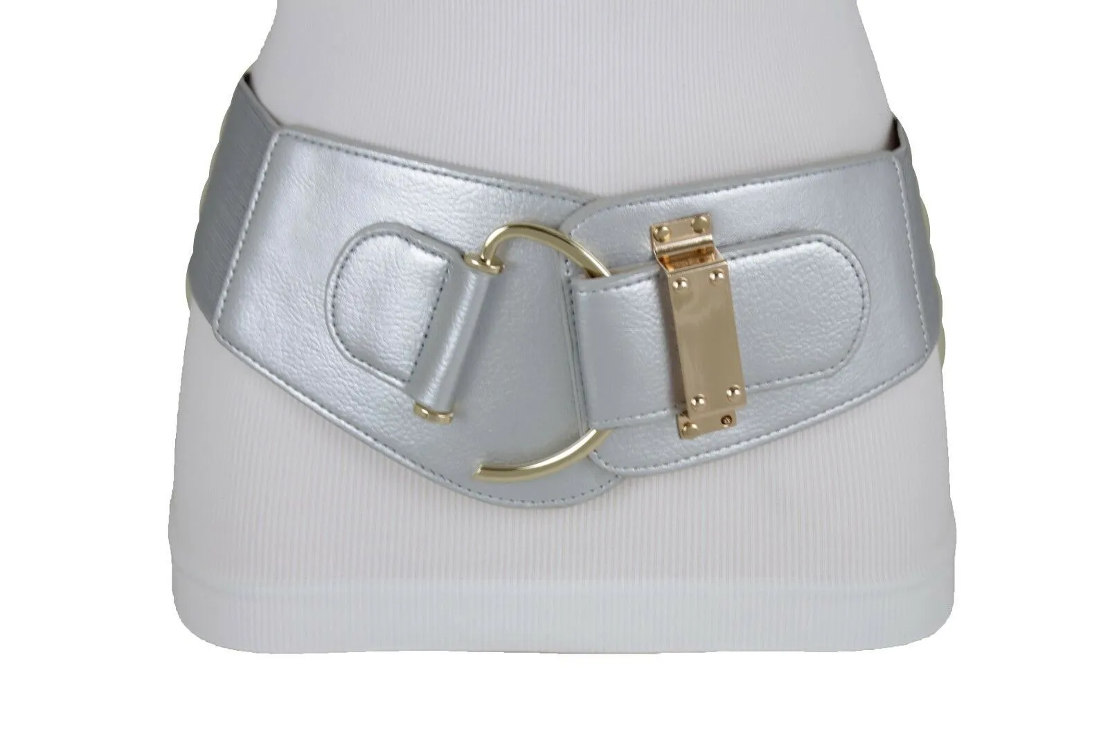 Elastic Wide Waisted Hook Buckle Belt