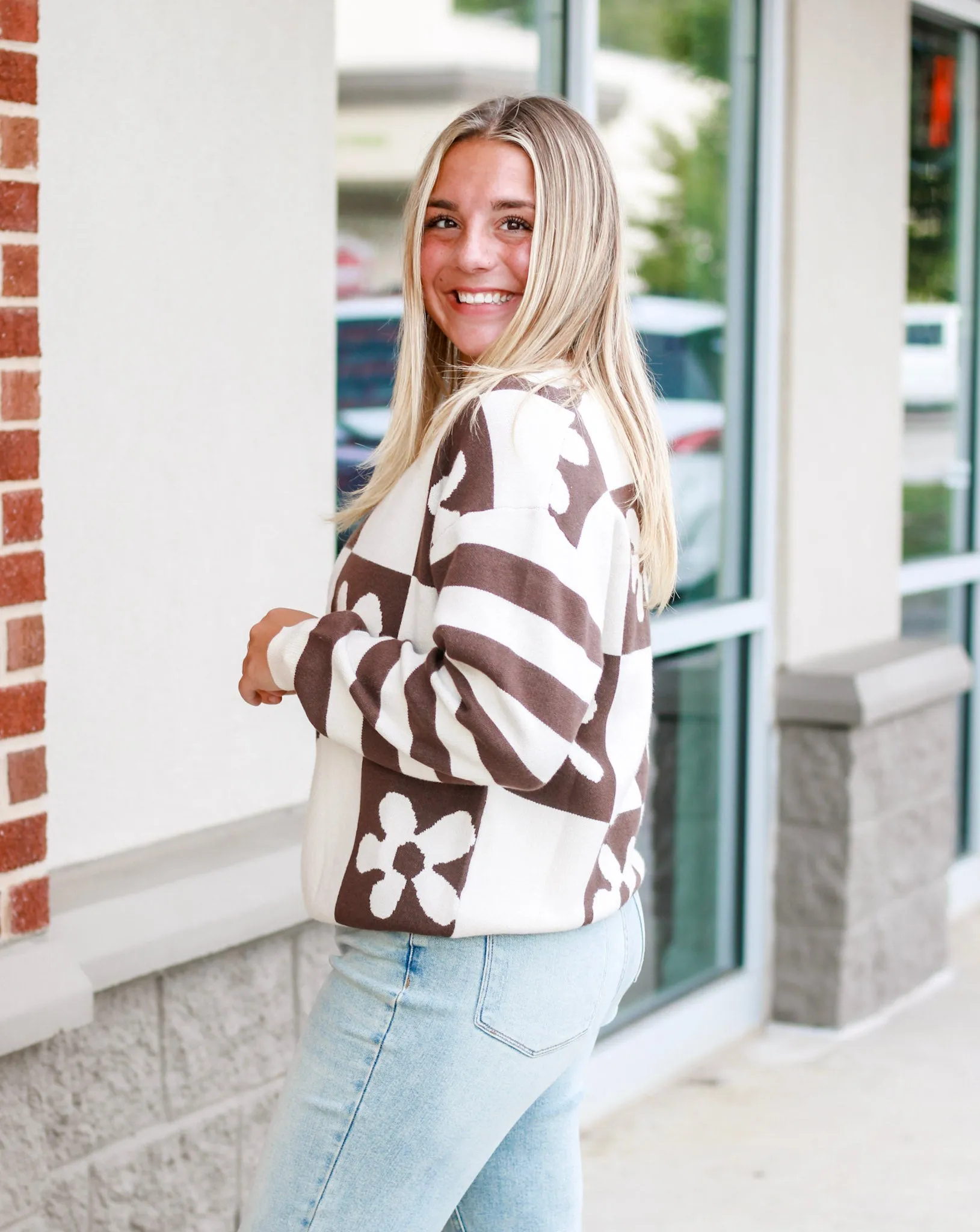 Find Me in Trendy Prints Block Sweater